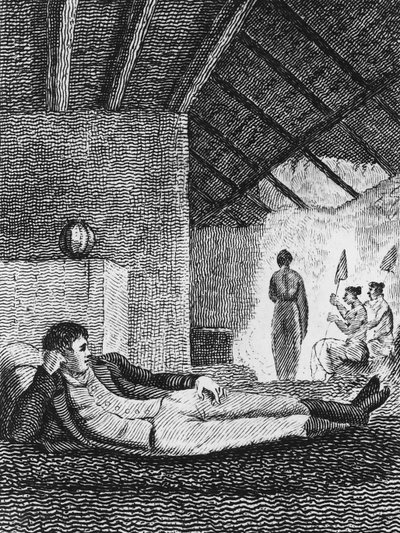 Park Resting in a Native Hut During His Travels by Mungo Park